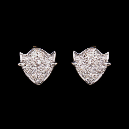 14K Two Tone Gold Diamond Earrings - 0.1ct SI-IJ