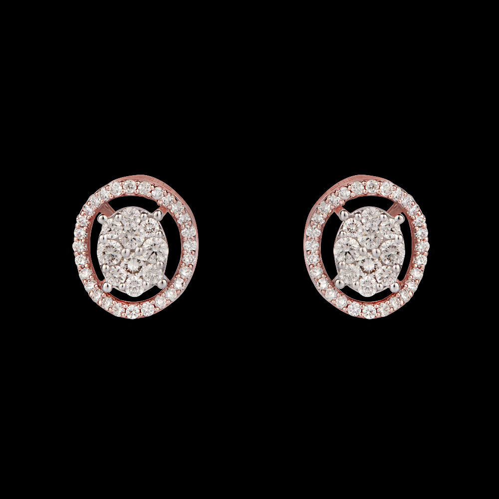 14K Two Tone Gold Diamond Earrings - 0.89ct VVS-VS-HI