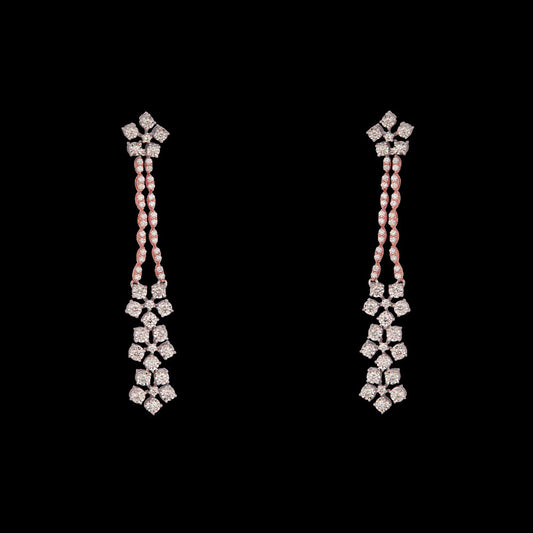 14K Two Tone Gold Diamond Earrings - 1.35ct VVS-VS-GH