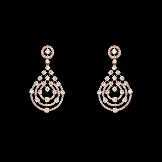 14K Two Tone Gold Diamond Earrings - 2.54ct VVS-VS-GH