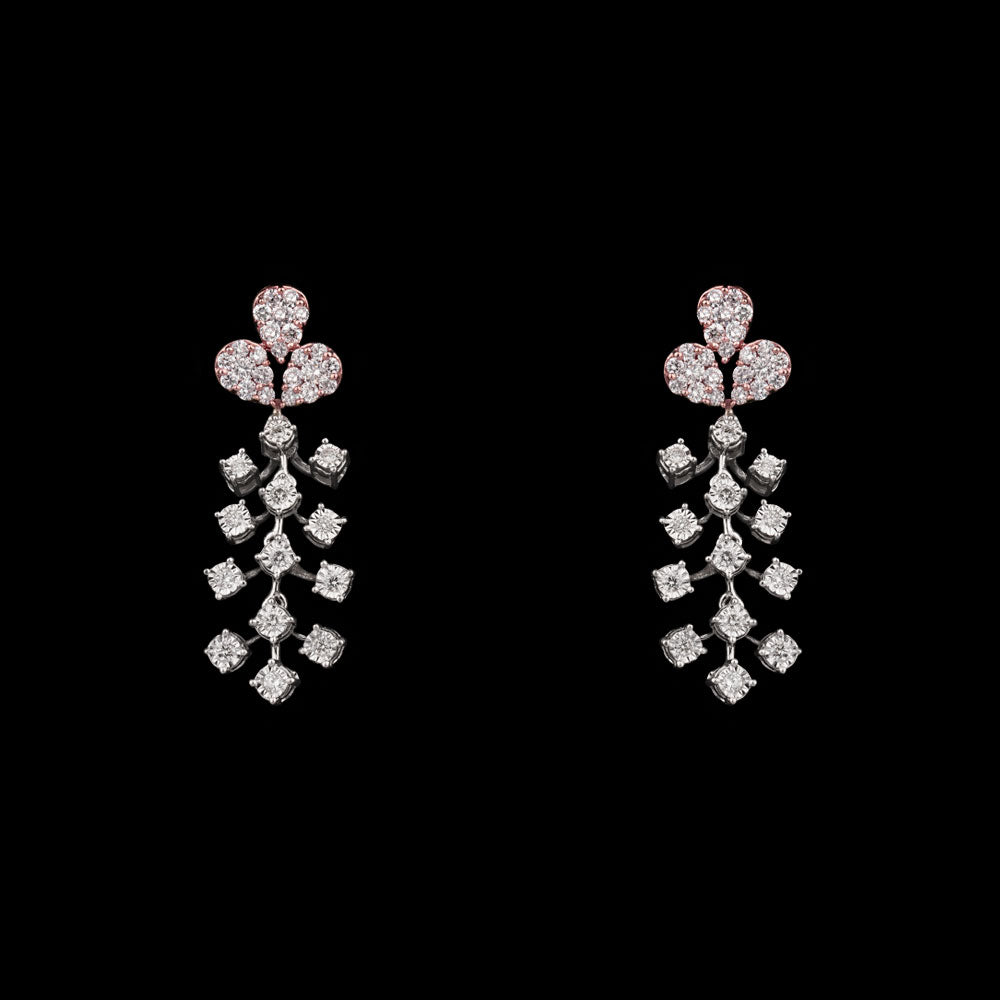 14K Two Tone Gold Diamond Earrings - 0.77ct VVS-VS-HI