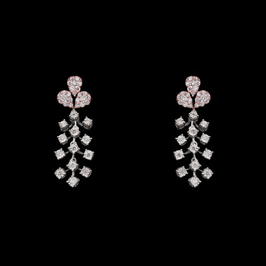 14K Two Tone Gold Diamond Earrings - 0.77ct VVS-VS-HI