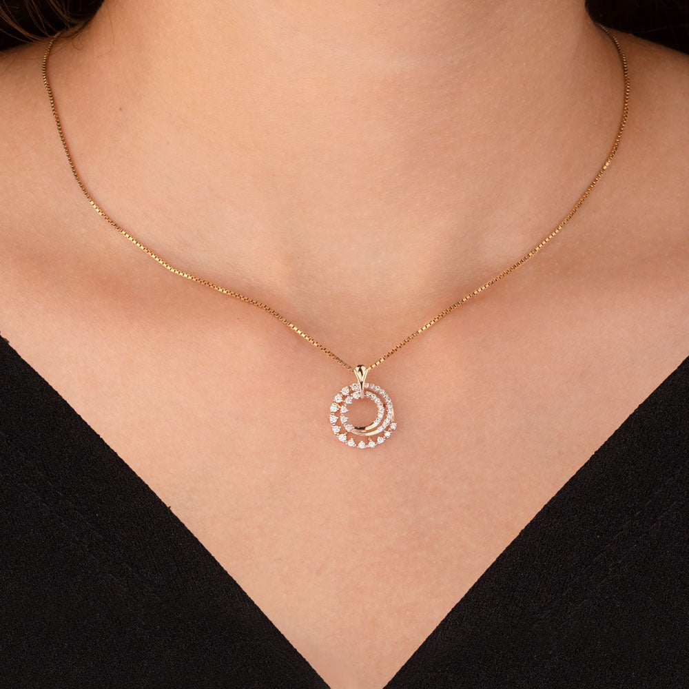 18K Two Tone Gold Diamond Pendant - 0.264ct VVS-VS-HI