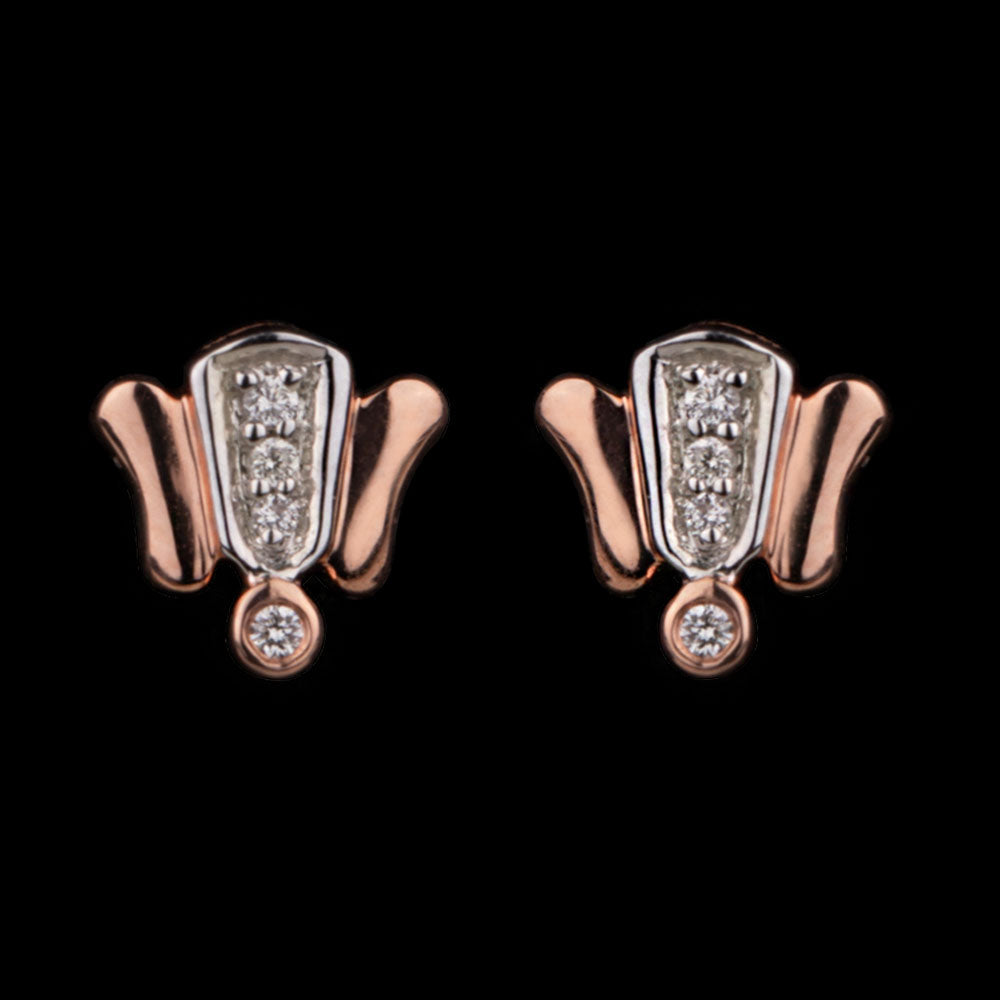 14K Two Tone Gold Diamond Earrings - 0.06ct VS-GH