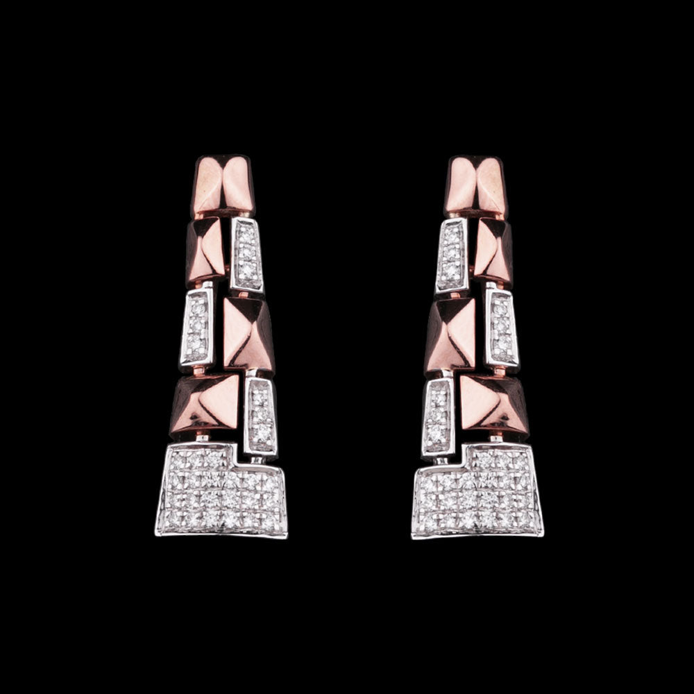 14K Two Tone Gold Diamond Earrings - 0.27ct SI-GH