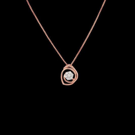 18K Two Tone Gold Diamond Pendant - 0.18ct SI-IJ