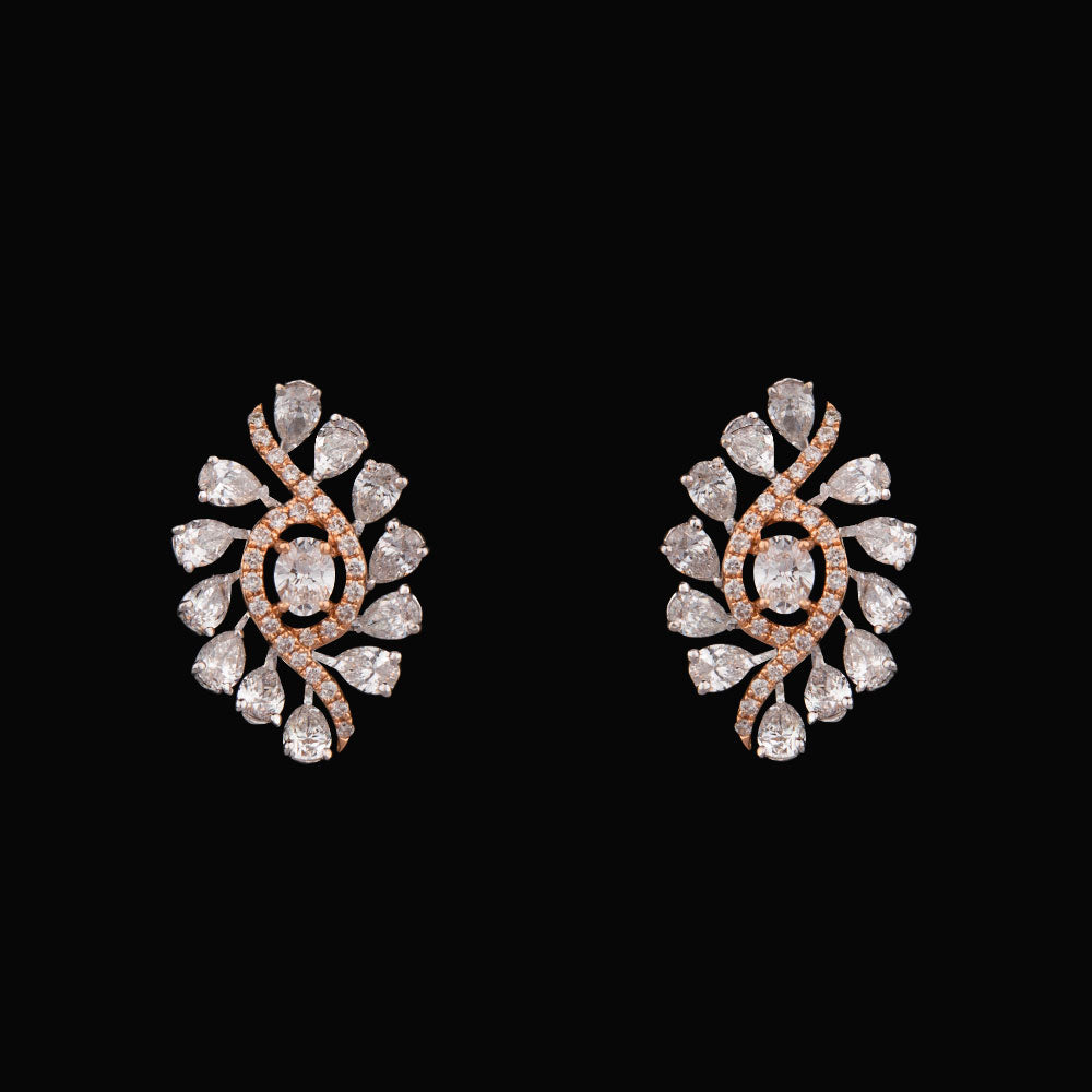 18K Two Tone Gold Diamond Earrings - 1.43ct VS-SI-GH