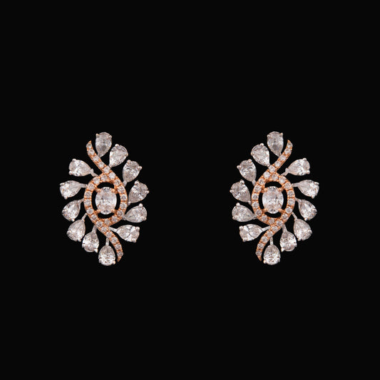 18K Two Tone Gold Diamond Earrings - 1.43ct VS-SI-GH