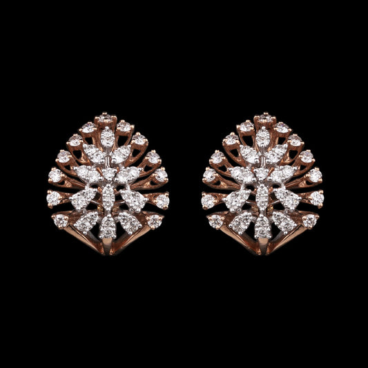 18K Two Tone Gold Diamond Earrings - 0.9ct VS-SI-GH