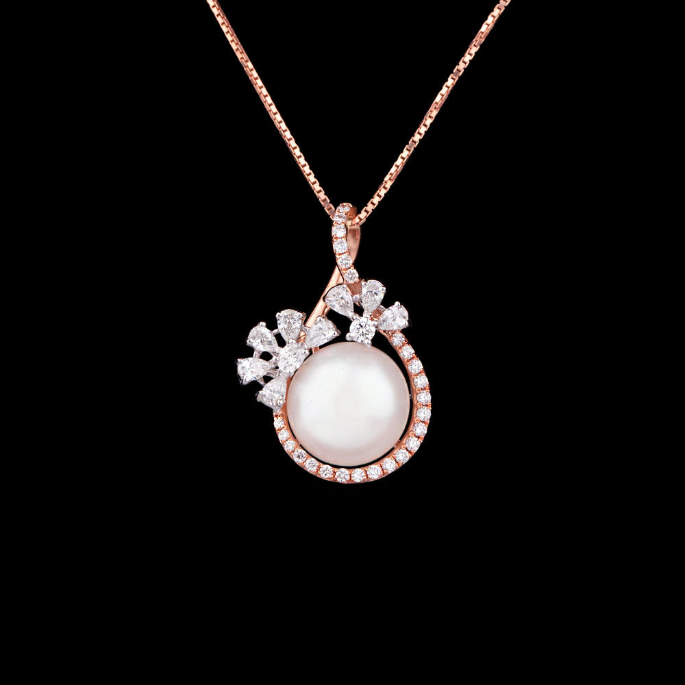 18K Two Tone Gold Diamond Pendant - 0.54ct VS-GH with Colour Stones