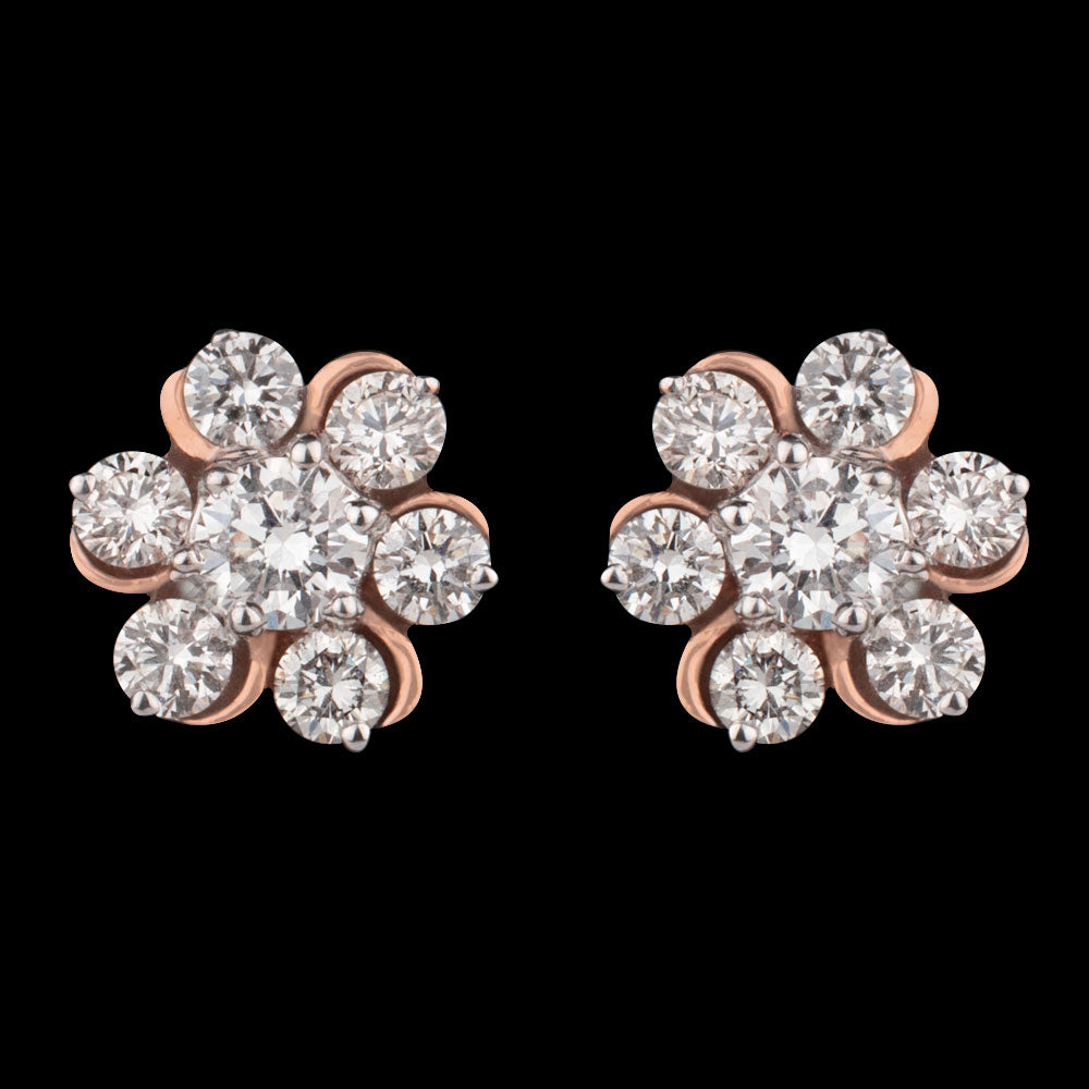 14K Two Tone Gold Diamond Earrings - 0.79ct VS-GH