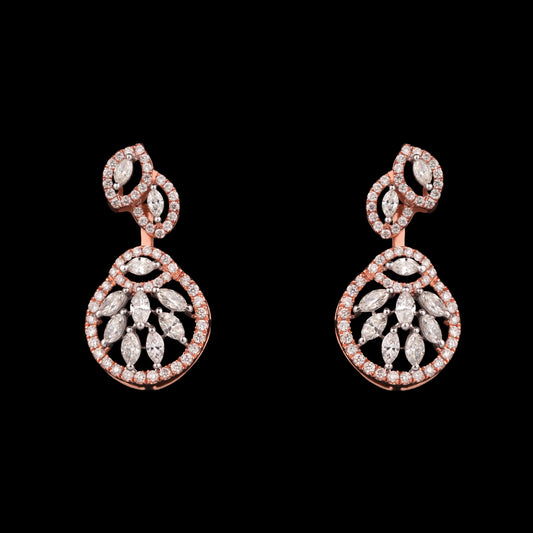 14K Two Tone Gold Diamond Earrings - 1.85ct SI-HIJ
