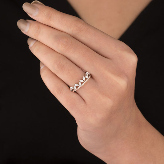 18K Rose Gold Diamond Ring - 0.454ct VVS-VS-EF