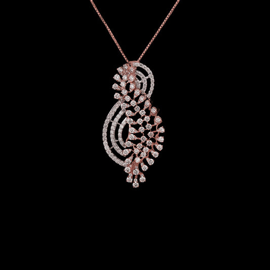 18K Two Tone Gold Diamond Pendant - 3.35ct VVS-VS-GHI