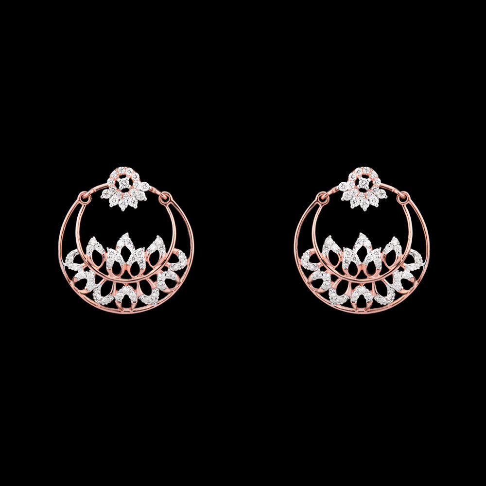 14K Two Tone Gold Diamond Earrings - 0.83ct VVS-VS-GH