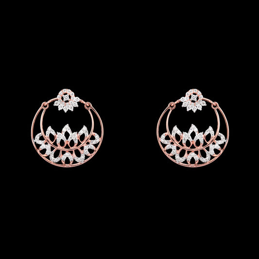 14K Two Tone Gold Diamond Earrings - 0.83ct VVS-VS-GH