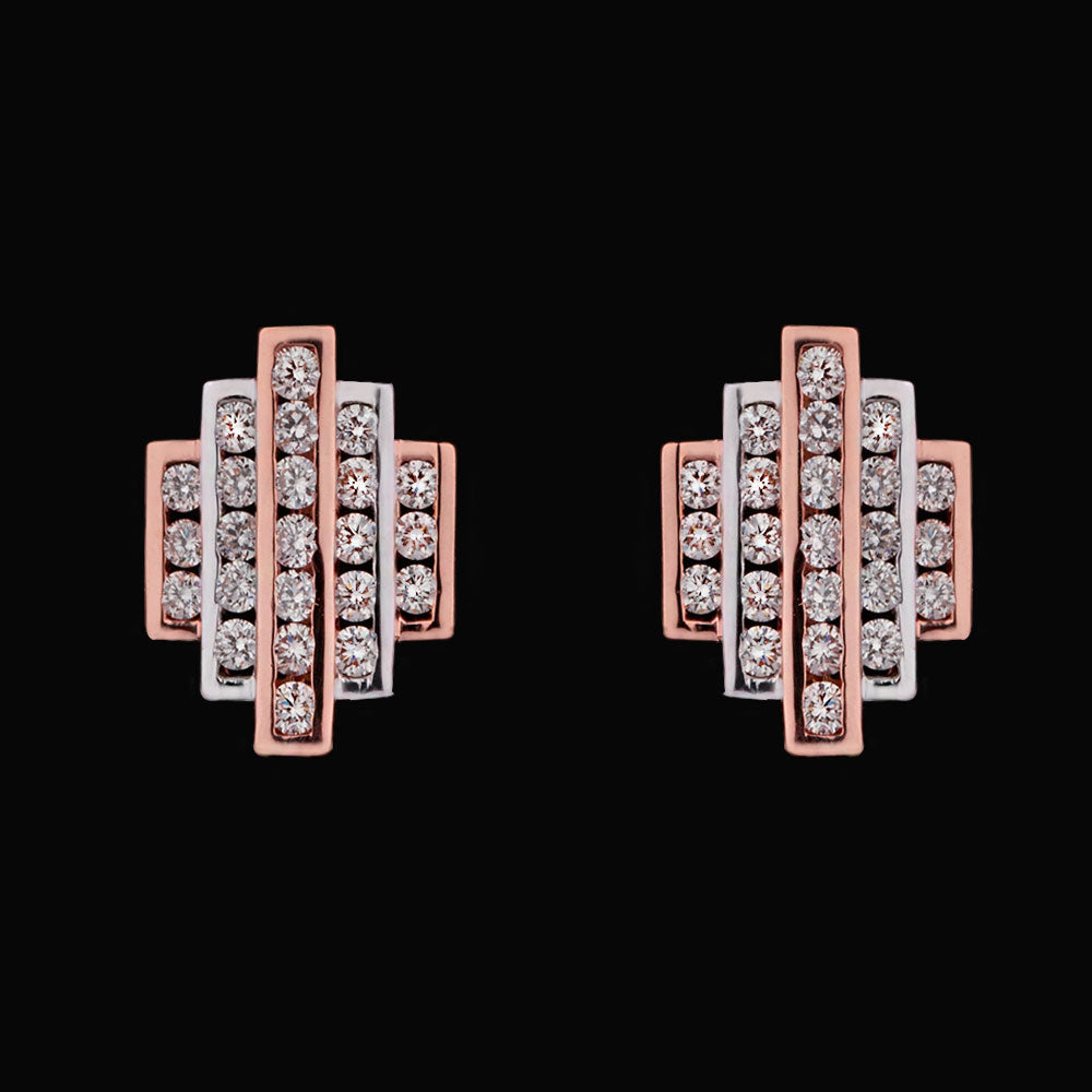 14K Two Tone Gold Diamond Earrings - 0.52ct VS-SI-HI
