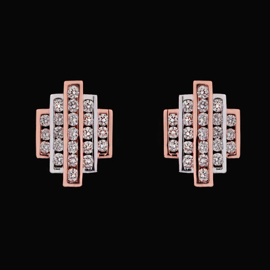 14K Two Tone Gold Diamond Earrings - 0.52ct VS-SI-HI