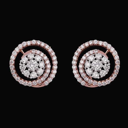 14K Two Tone Gold Diamond Earrings - 0.83ct VVS-VS-GH