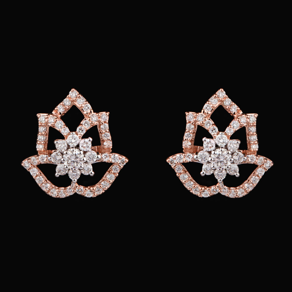 14K Two Tone Gold Diamond Earrings - 0.73ct VVS-VS-GH