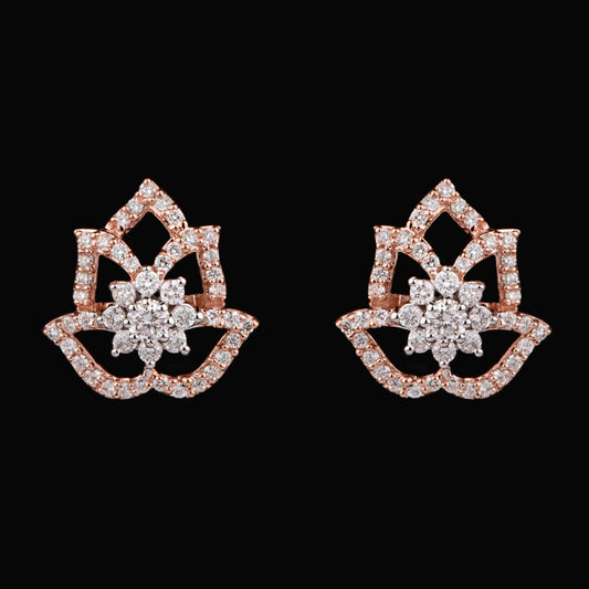 14K Two Tone Gold Diamond Earrings - 0.73ct VVS-VS-GH
