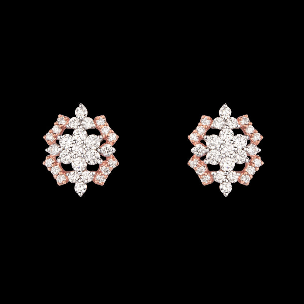 14K Two Tone Gold Diamond Earrings - 0.72ct VVS-VS-IJ