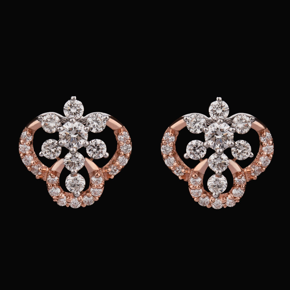 14K Two Tone Gold Diamond Earrings - 0.67ct VVS-VS-GH