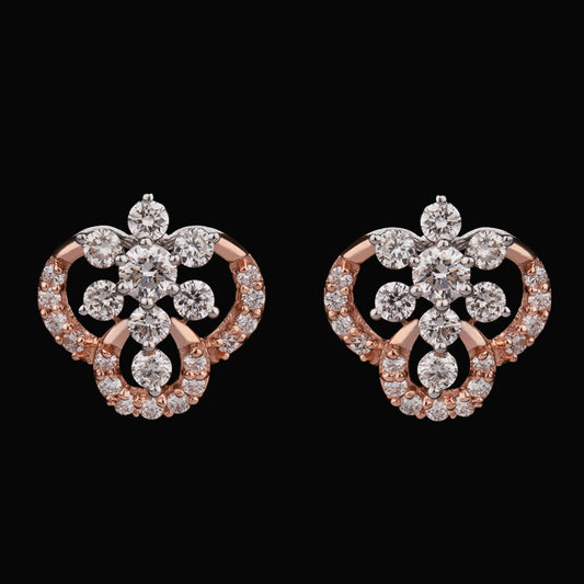 14K Two Tone Gold Diamond Earrings - 0.67ct VVS-VS-GH