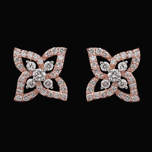 14K Two Tone Gold Diamond Earrings - 0.61ct VVS-VS-GH