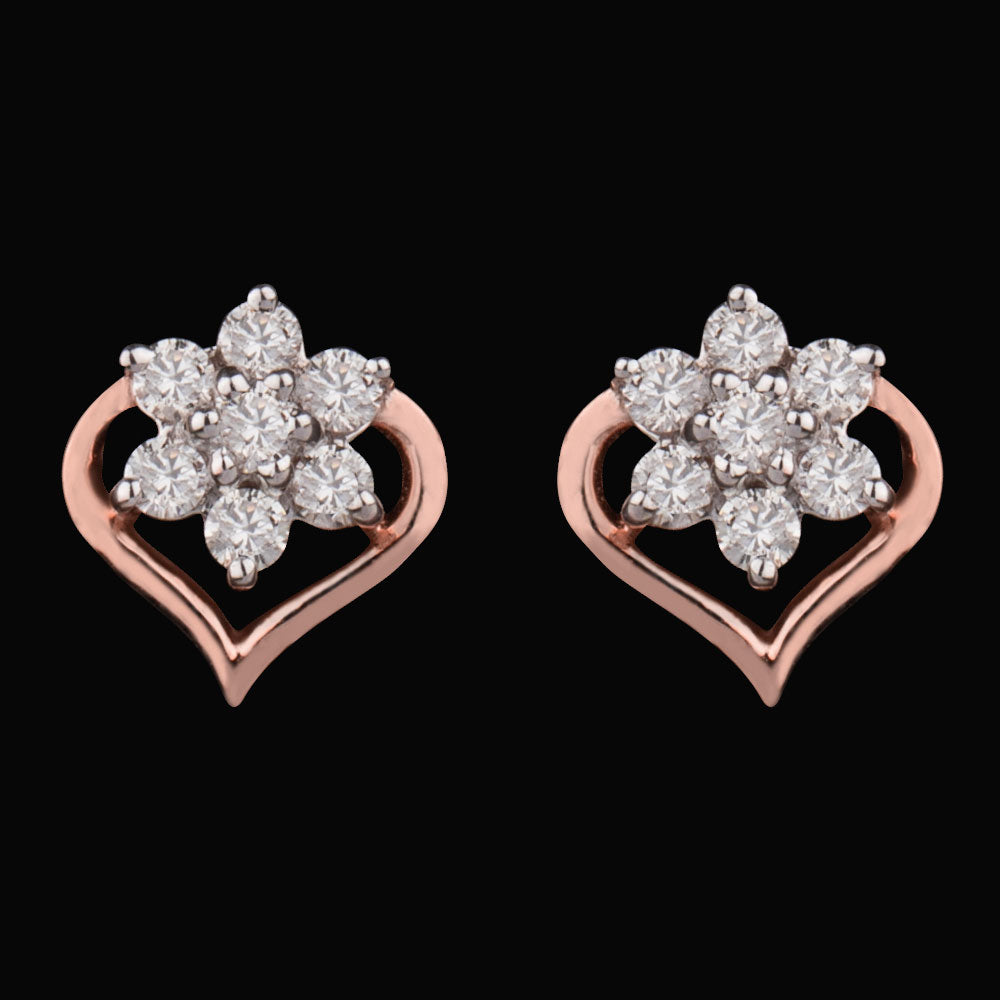 14K Two Tone Gold Diamond Earrings - 0.22ct VS-SI-HI