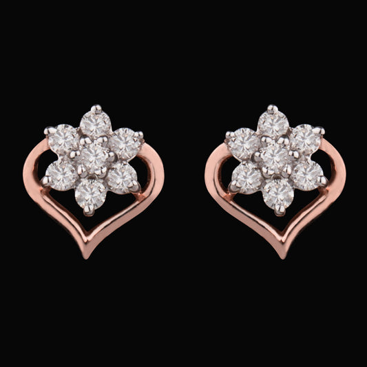 14K Two Tone Gold Diamond Earrings - 0.22ct VS-SI-HI