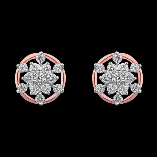 14K Two Tone Gold Diamond Earrings - 0.19ct VVS-VS-IJ