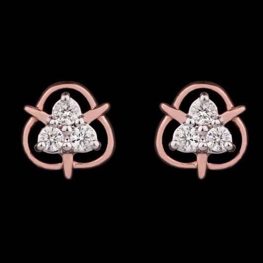 14K Two Tone Gold Diamond Earrings - 0.13ct VS-SI-HI