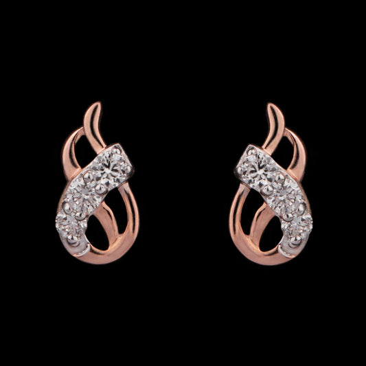14K Two Tone Gold Diamond Earrings - 0.15ct VVS-VS-GH