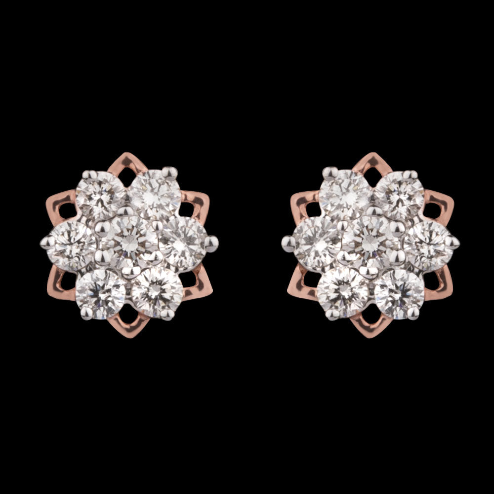 14K Two Tone Gold Diamond Earrings - 0.21ct VS-SI-HI