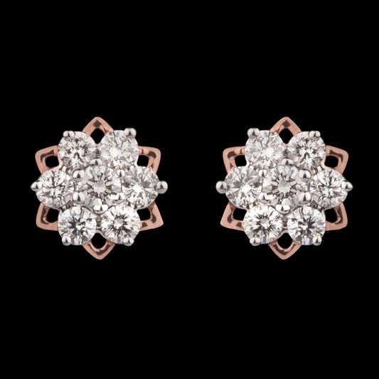 14K Two Tone Gold Diamond Earrings - 0.21ct VS-SI-HI