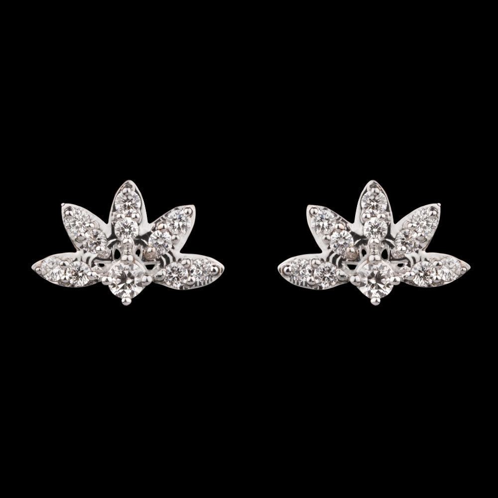 14K Two Tone Gold Diamond Earrings - 0.17ct VVS-VS-IJ