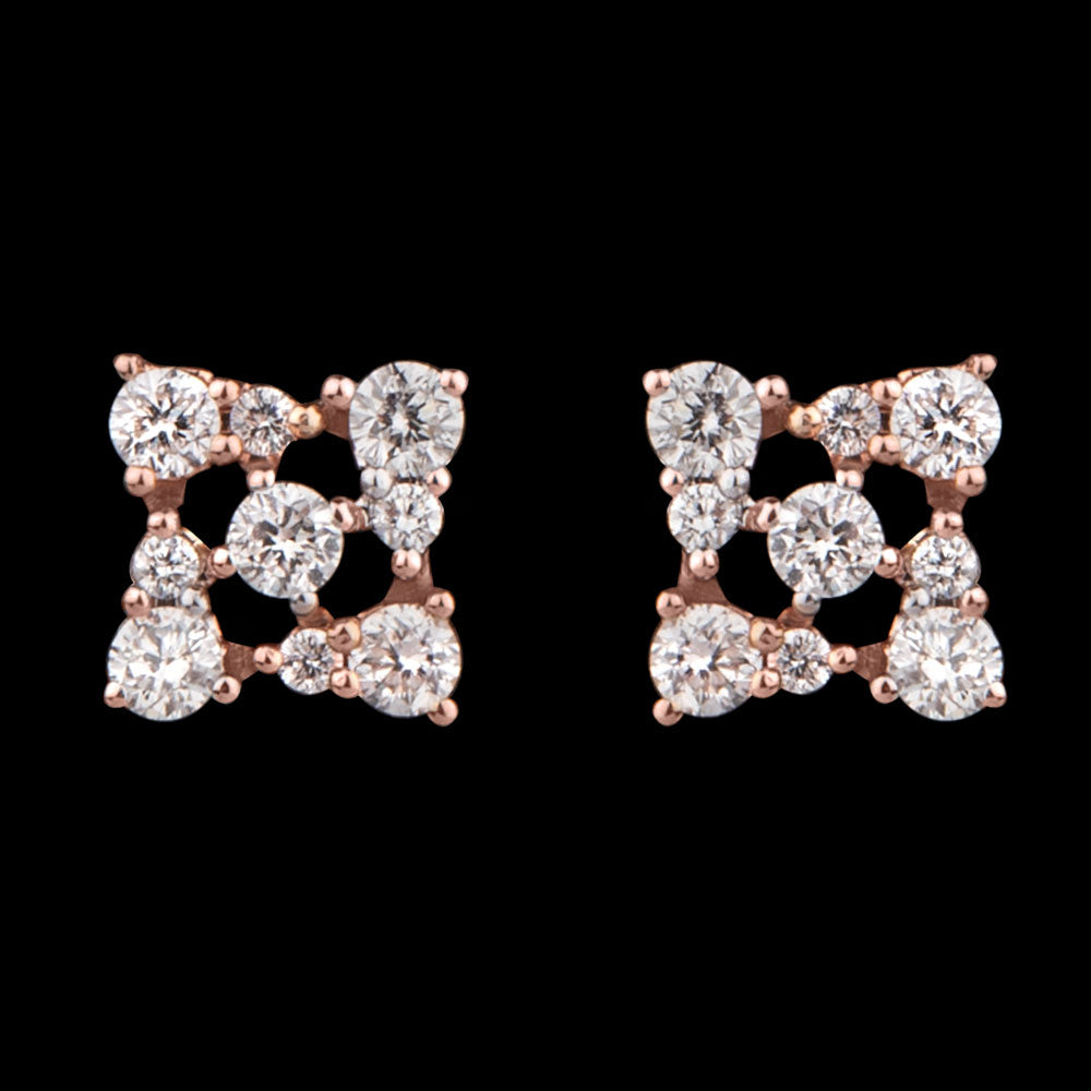 14K Two Tone Gold Diamond Earrings - 0.18ct VVS-VS-GH