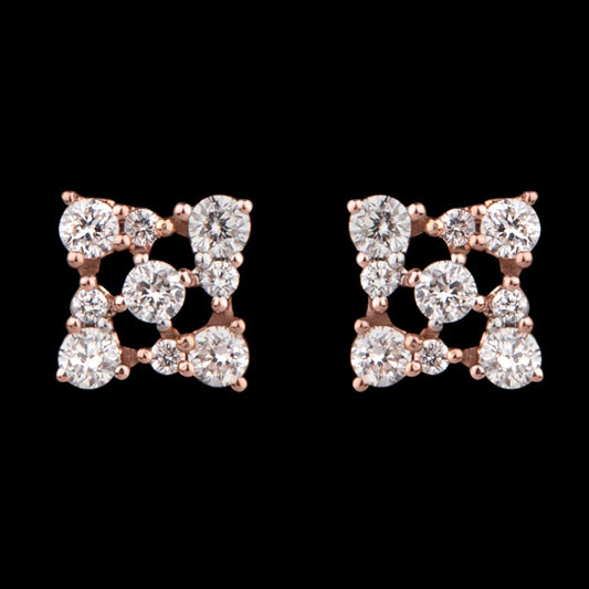 14K Two Tone Gold Diamond Earrings - 0.18ct VVS-VS-GH