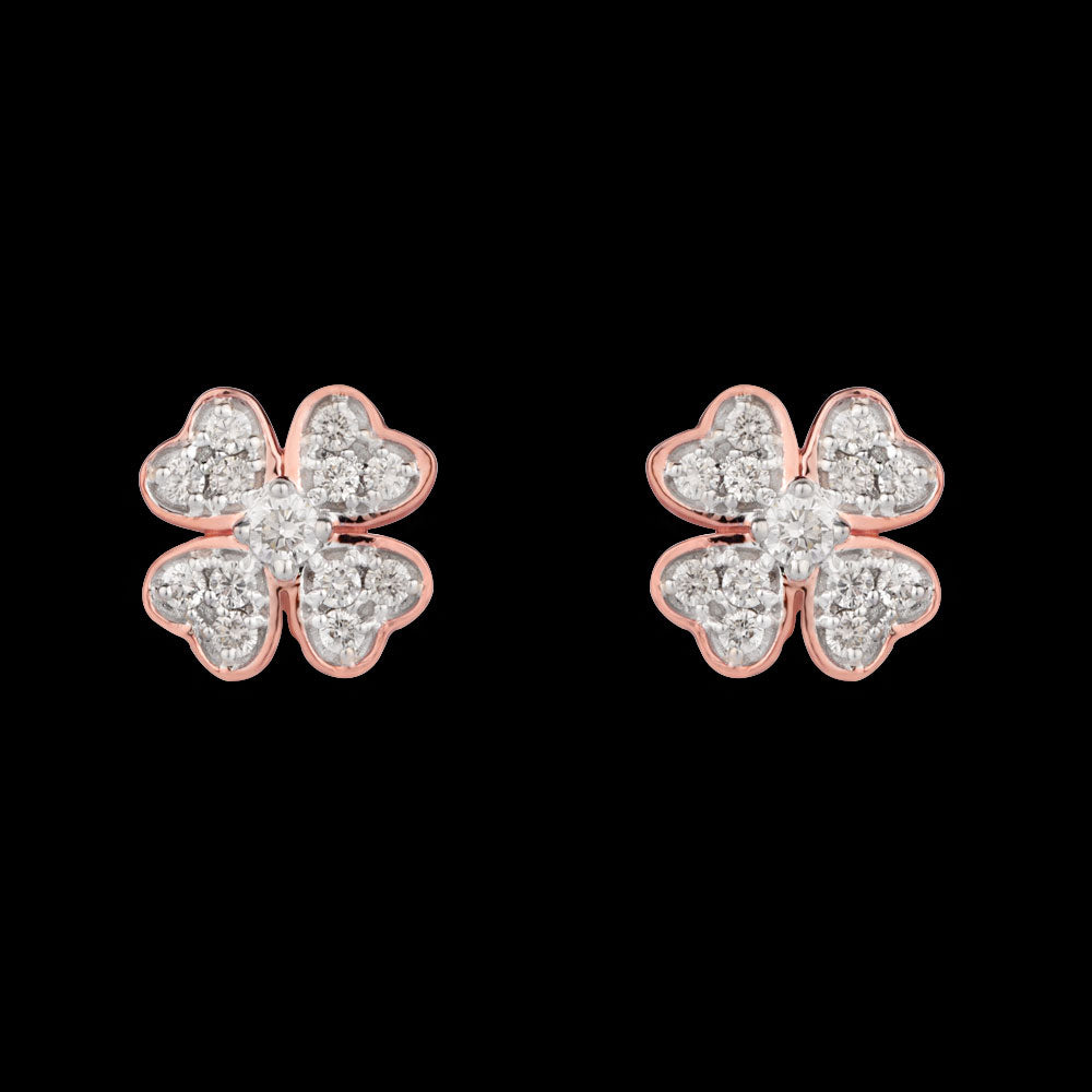 14K Two Tone Gold Diamond Earrings - 0.24ct VVS-VS-GH