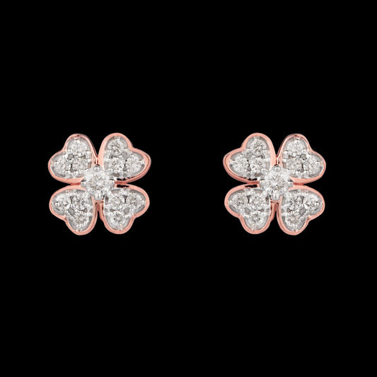 14K Two Tone Gold Diamond Earrings - 0.24ct VVS-VS-GH