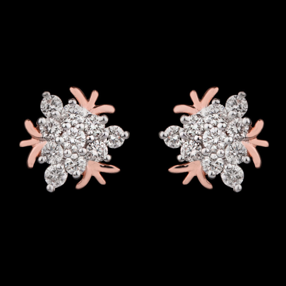 14K Two Tone Gold Diamond Earrings - 0.26ct VS-SI-HI