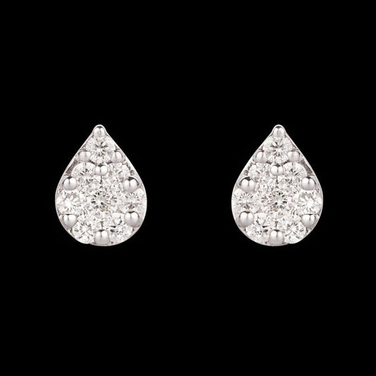 14K Two Tone Gold Diamond Earrings - 0.39ct VVS-VS-GH