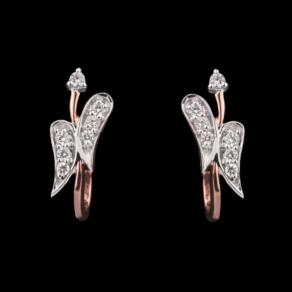 14K Two Tone Gold Diamond Earrings - 0.2ct VS-SI-HI