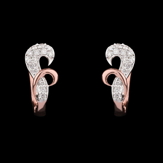 14K Two Tone Gold Diamond Earrings - 0.23ct VVS-VS-GH