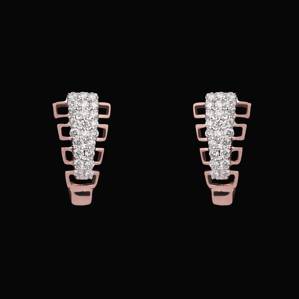 14K Two Tone Gold Diamond Earrings - 0.32ct VVS-VS-GH
