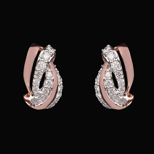 14K Two Tone Gold Diamond Earrings - 0.33ct VVS-VS-GH