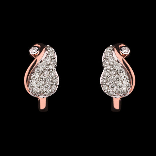 14K Two Tone Gold Diamond Earrings - 0.45ct VS-SI-HI