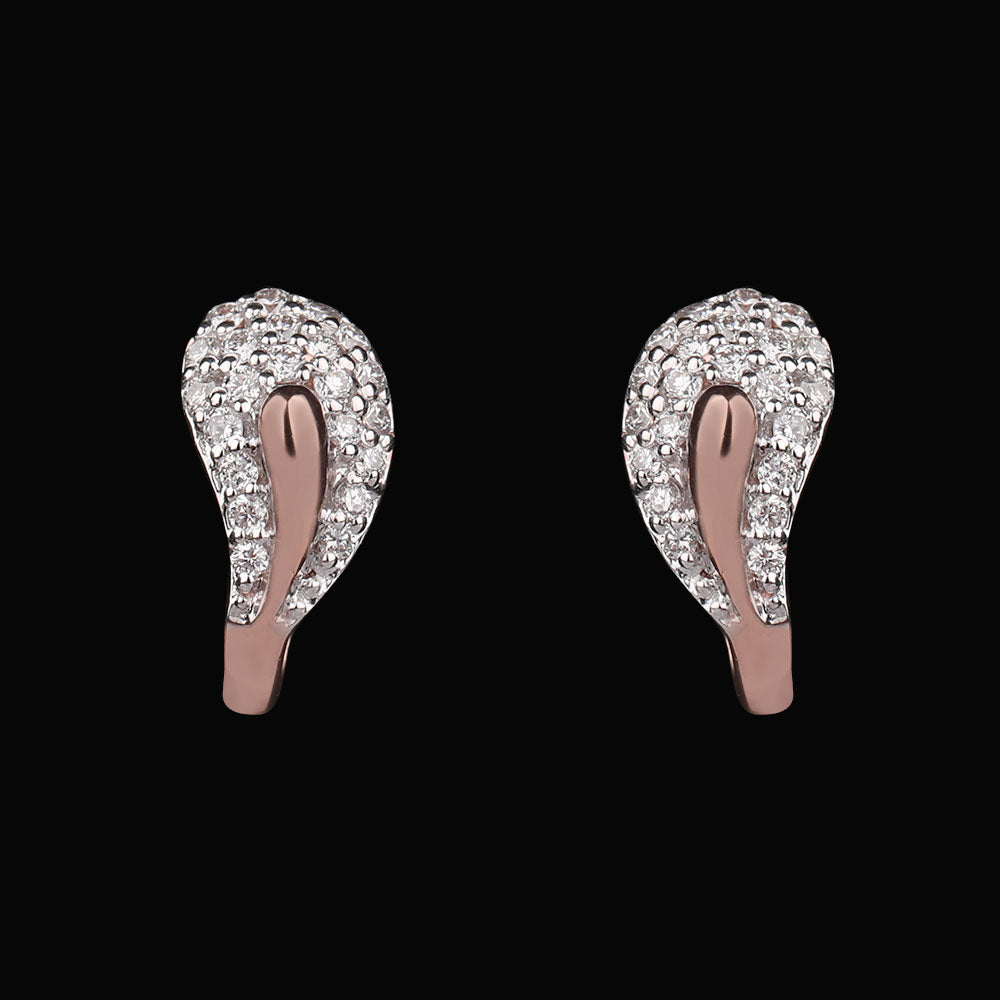 14K Two Tone Gold Diamond Earrings - 0.39ct VVS-VS-GH