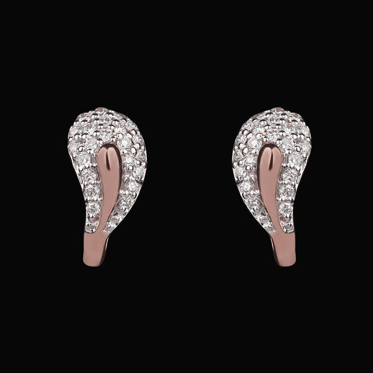 14K Two Tone Gold Diamond Earrings - 0.39ct VVS-VS-GH